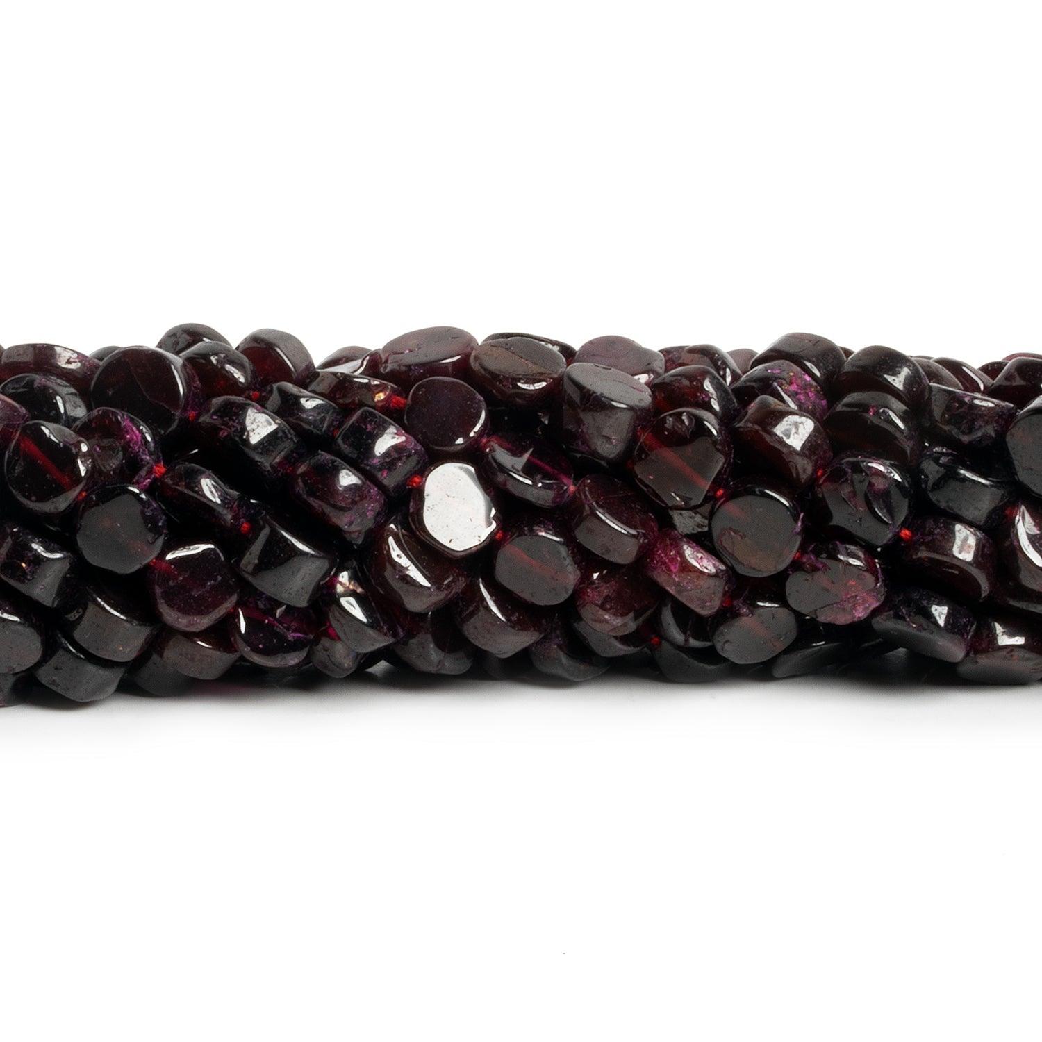7-8mm Garnet Handcut Coins 12 inch 38 beads - The Bead Traders