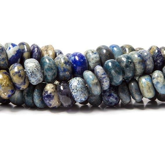 7-8mm Lapis Lazuli plain rondelle beads 16 inches 94 pieces - The Bead Traders
