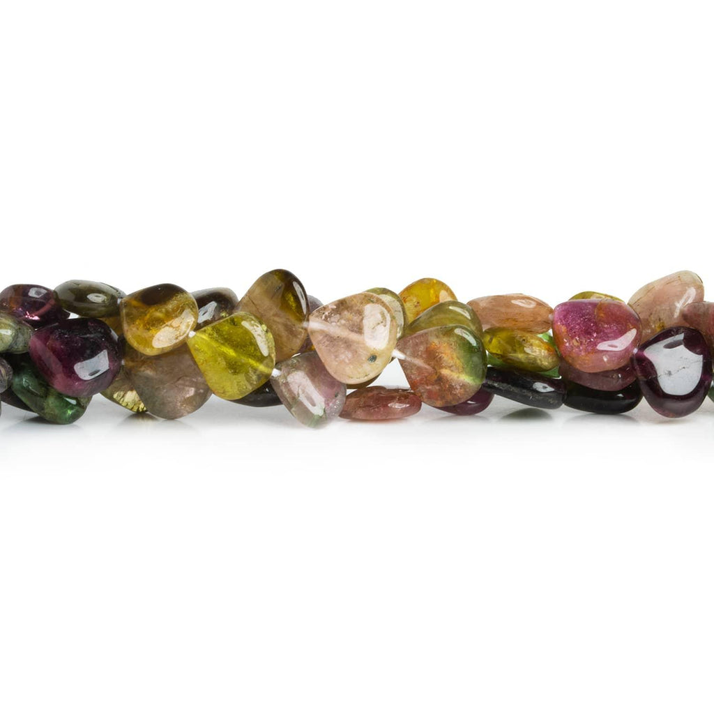 7-8mm Multi Color Tourmaline Hearts 14 inch 45 beads - The Bead Traders