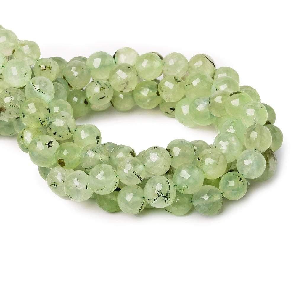 7-8mm Prehnite Faceted Round Beads 14.5 inch 47 pieces - The Bead Traders
