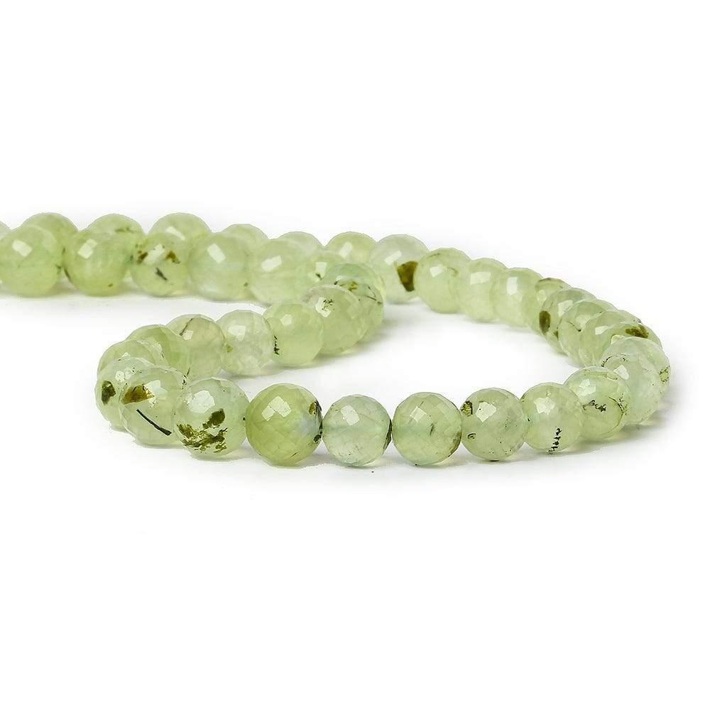 7-8mm Prehnite Faceted Round Beads 14.5 inch 47 pieces - The Bead Traders