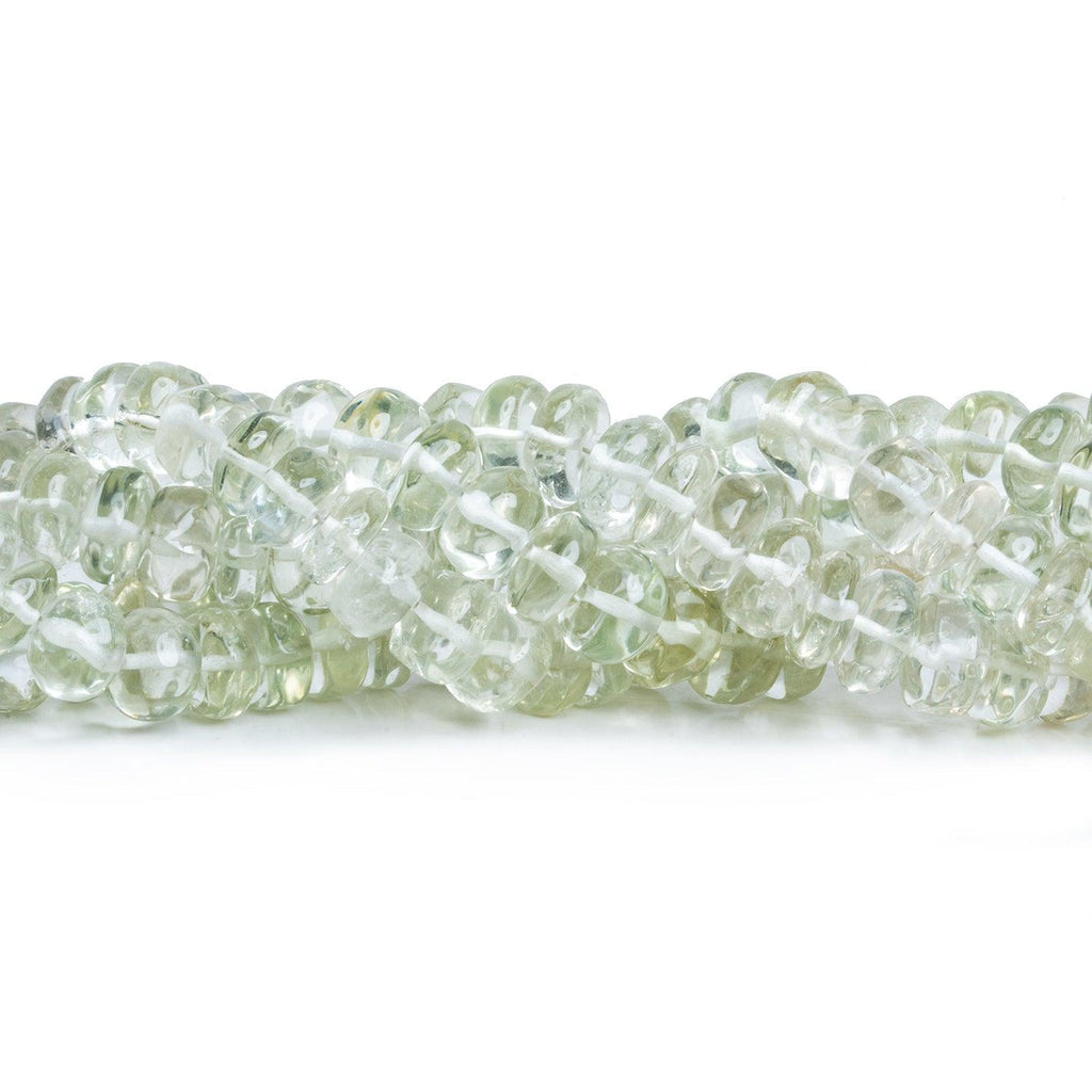7-8mm Shaded Prasioilte Plain Rondelles 15 inch 90 beads - The Bead Traders