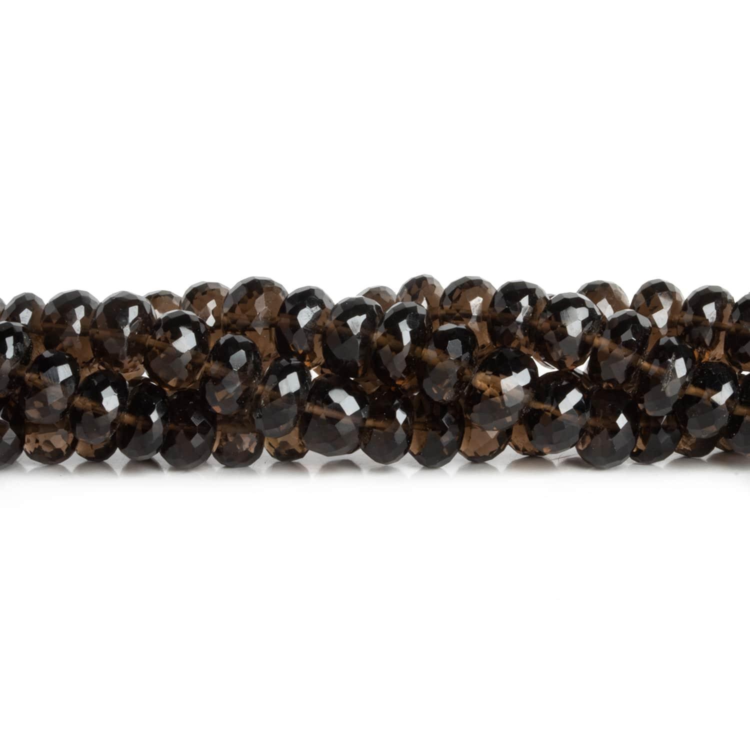 7-8mm Smoky Quartz Faceted Rondelles 14 inch 70 beads - The Bead Traders