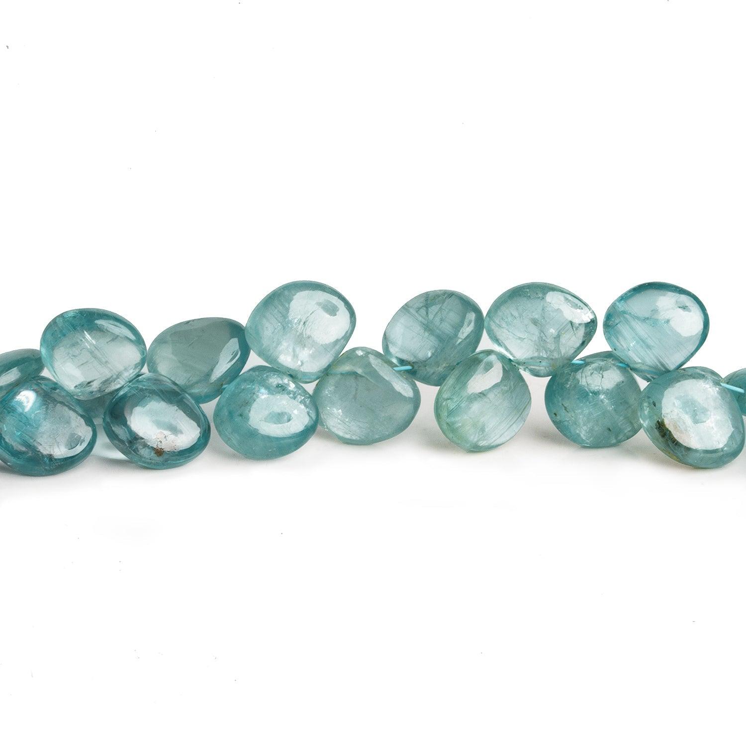 7-8mm Teal Kyanite Plain Hearts 8 inch 45 beads - The Bead Traders