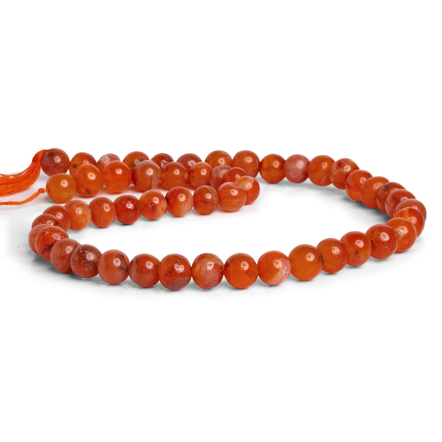 7-9mm Carnelian Handcut Plain Rounds 14 inch 47 beads - The Bead Traders