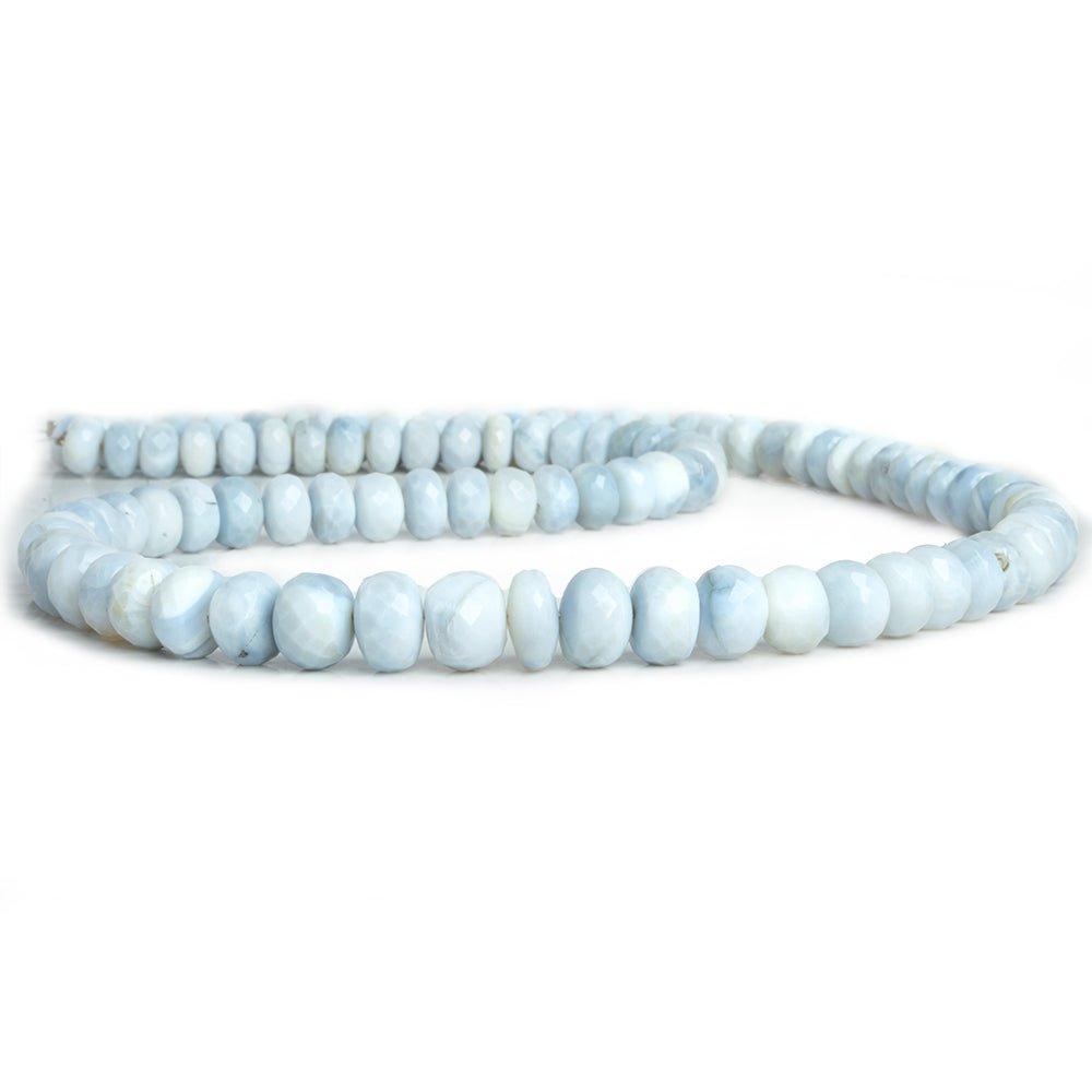7-9mm Denim Blue Opal Faceted Rondelle Beads 18 inch 105 pieces - The Bead Traders