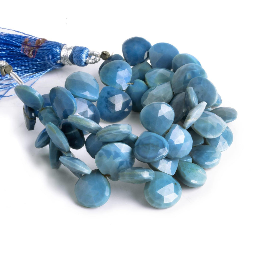 7-9mm Denim Opal Faceted Hearts 8 inch 50 beads - The Bead Traders