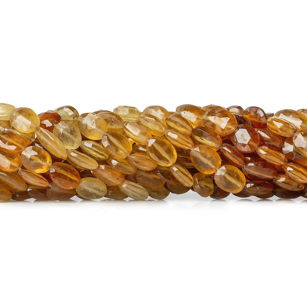 7-9mm Hessonite Garnet Faceted Oval Beads 13 inch 43 beads - The Bead Traders