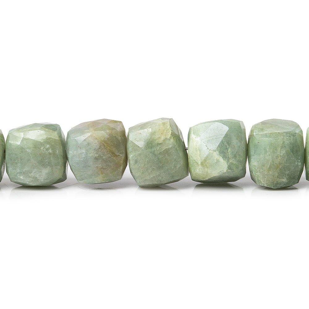 7.5-8.5mm Aquamarine faceted cube beads 8 inch 24 pieces - The Bead Traders