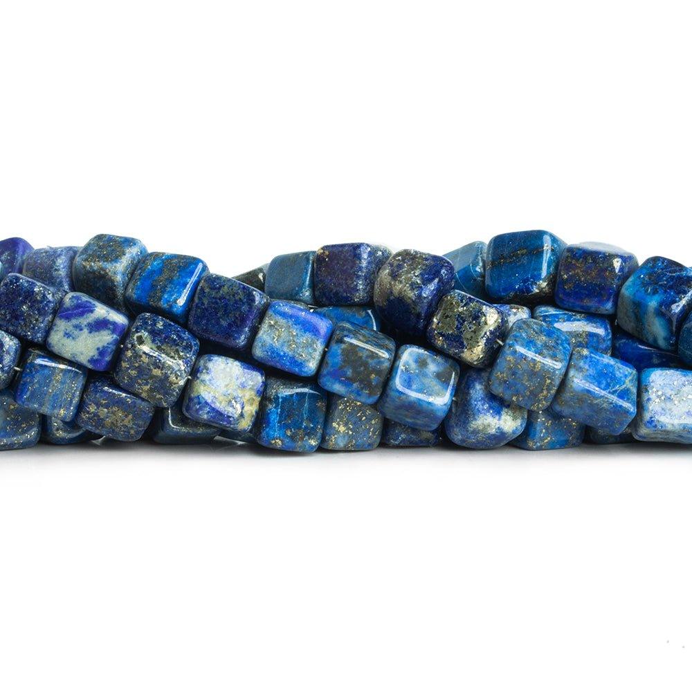 7.5-8.5mm Lapis Lazuli Plain Cube Beads 8 inch 24 pieces - The Bead Traders