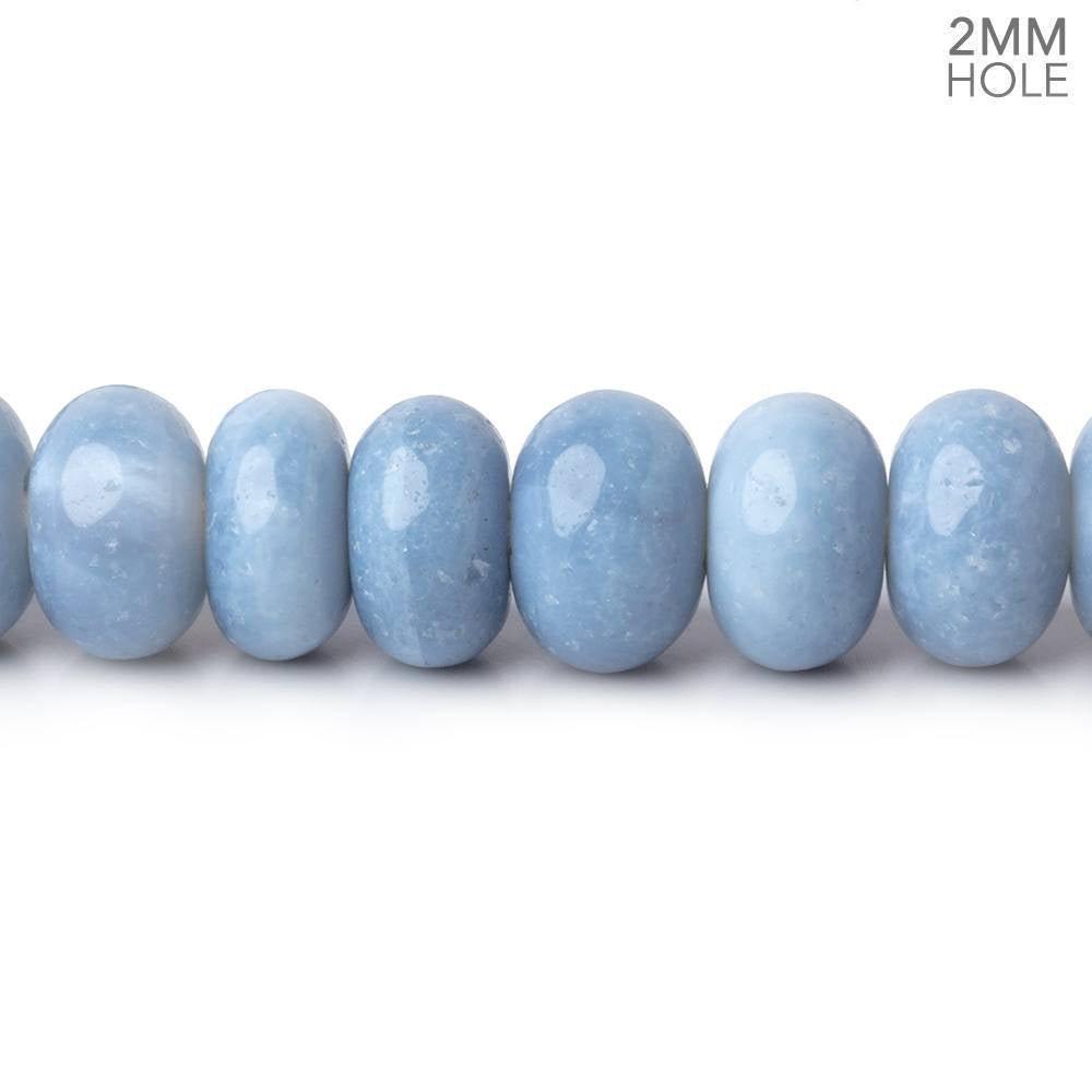 7.5-9mm Owyhee Denim Blue Opal 2mm Large Hole Plain Rondelles 8 inch 37 beads - The Bead Traders