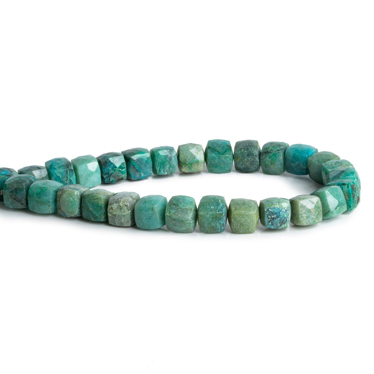 7.5mm Azurite Faceted Cubes 8 inch 27 beads - The Bead Traders