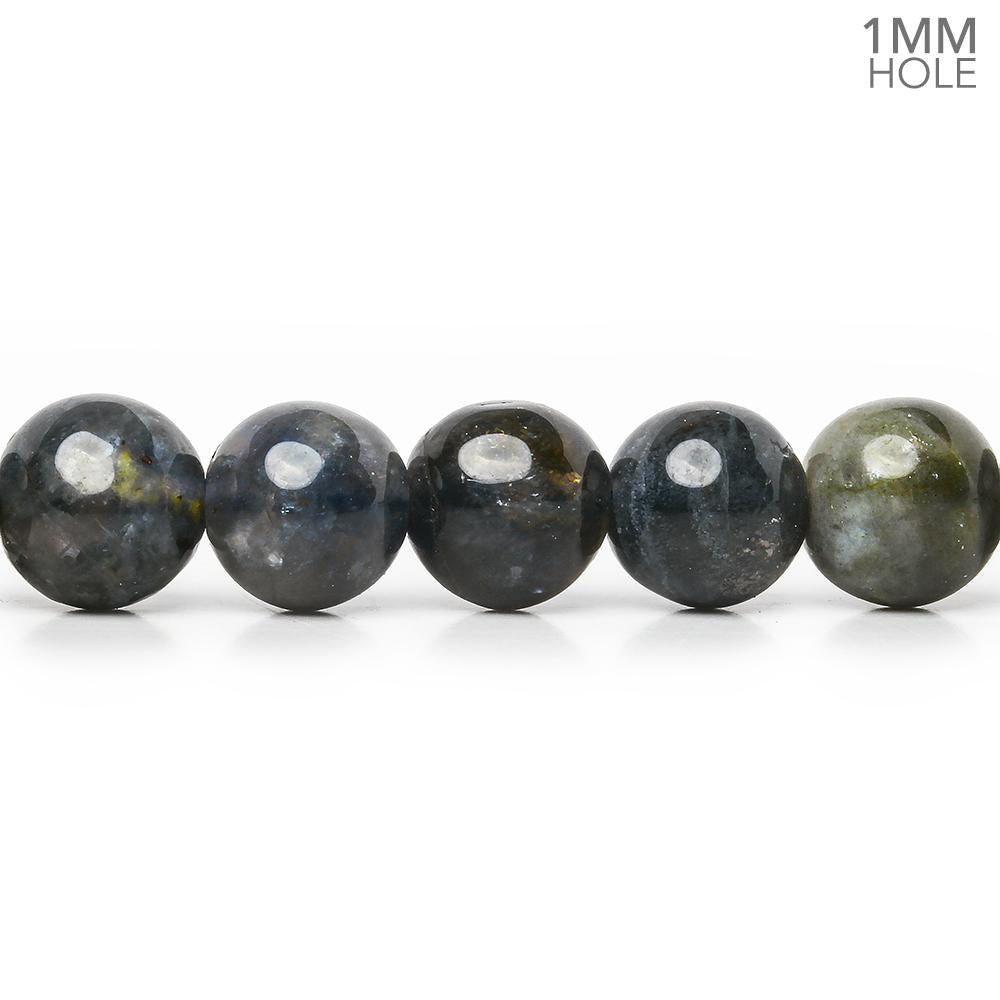 7.5mm Iolite plain rounds 54 beads 15.5 inch - The Bead Traders