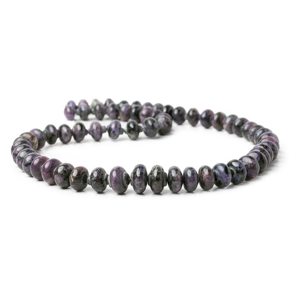 7.5x6.5-13x7.5mm Charoite lantern-like fancy rondelle beads 18 inches 60 pieces - The Bead Traders