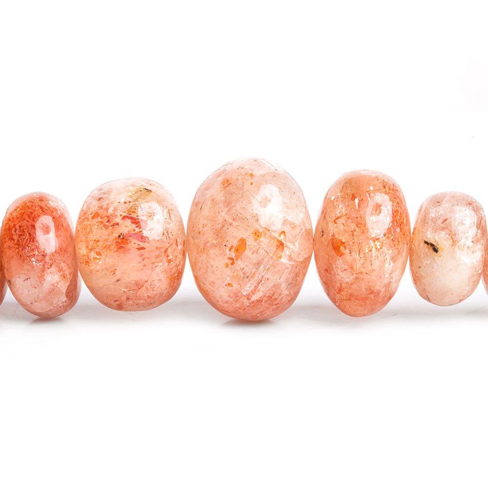 7mm-15mm Sunstone Plain Rondelle Beads 18 inch 85 pieces - The Bead Traders