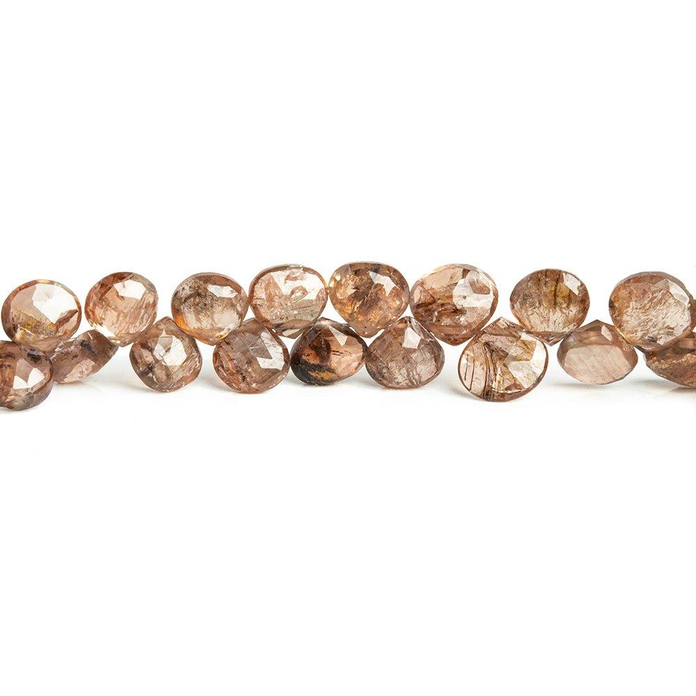 7mm Andalusite Faceted Heart Beads 9 inch 67 pieces - The Bead Traders