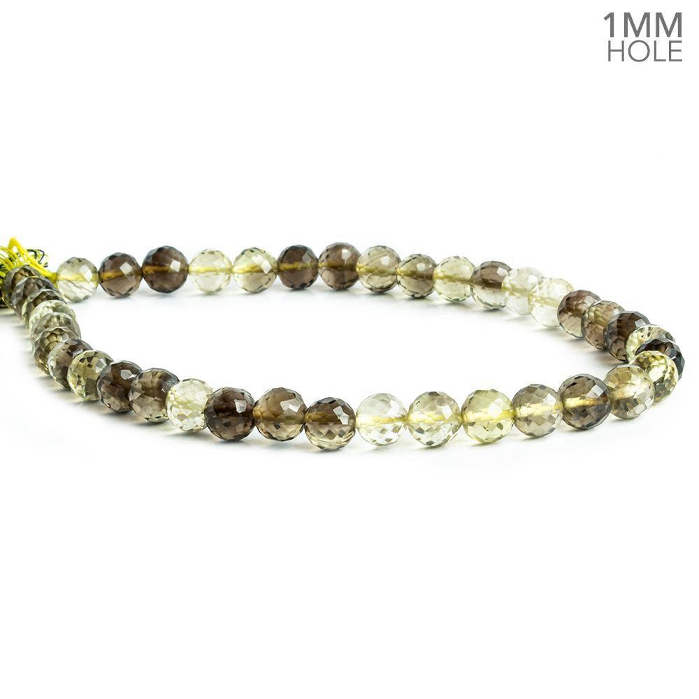 7mm Bi-Colored Quartz Faceted Round Beads 10 inch 40 pieces - The Bead Traders