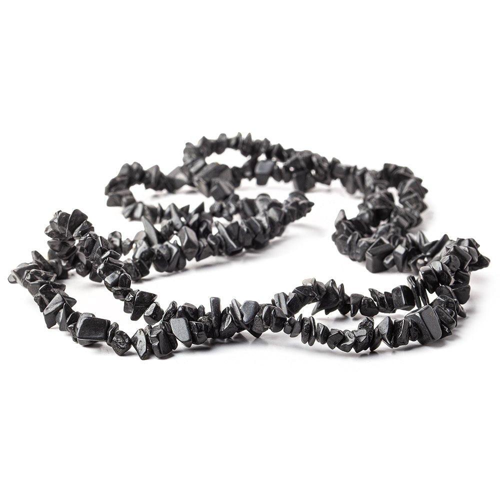 7mm Black Quartz Chip Beads, 34 inch - The Bead Traders