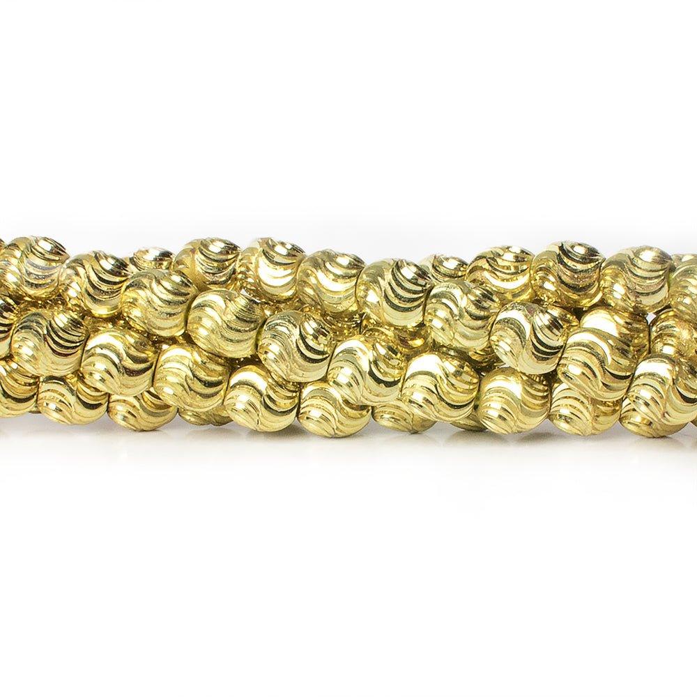 7mm Brass Oval Wave Beads, 8 inch - The Bead Traders