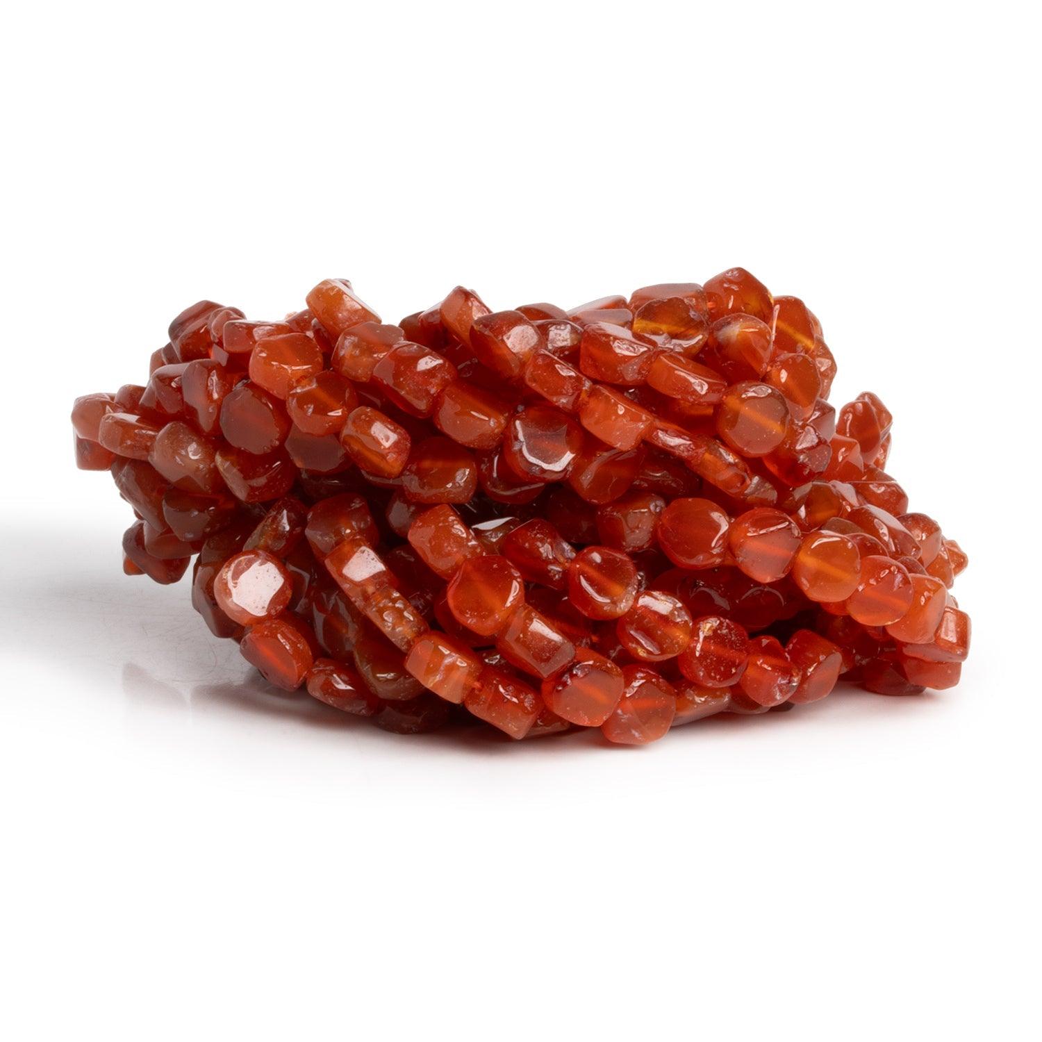 7mm Carnelian Handcut Coins - Lot of 9 - The Bead Traders