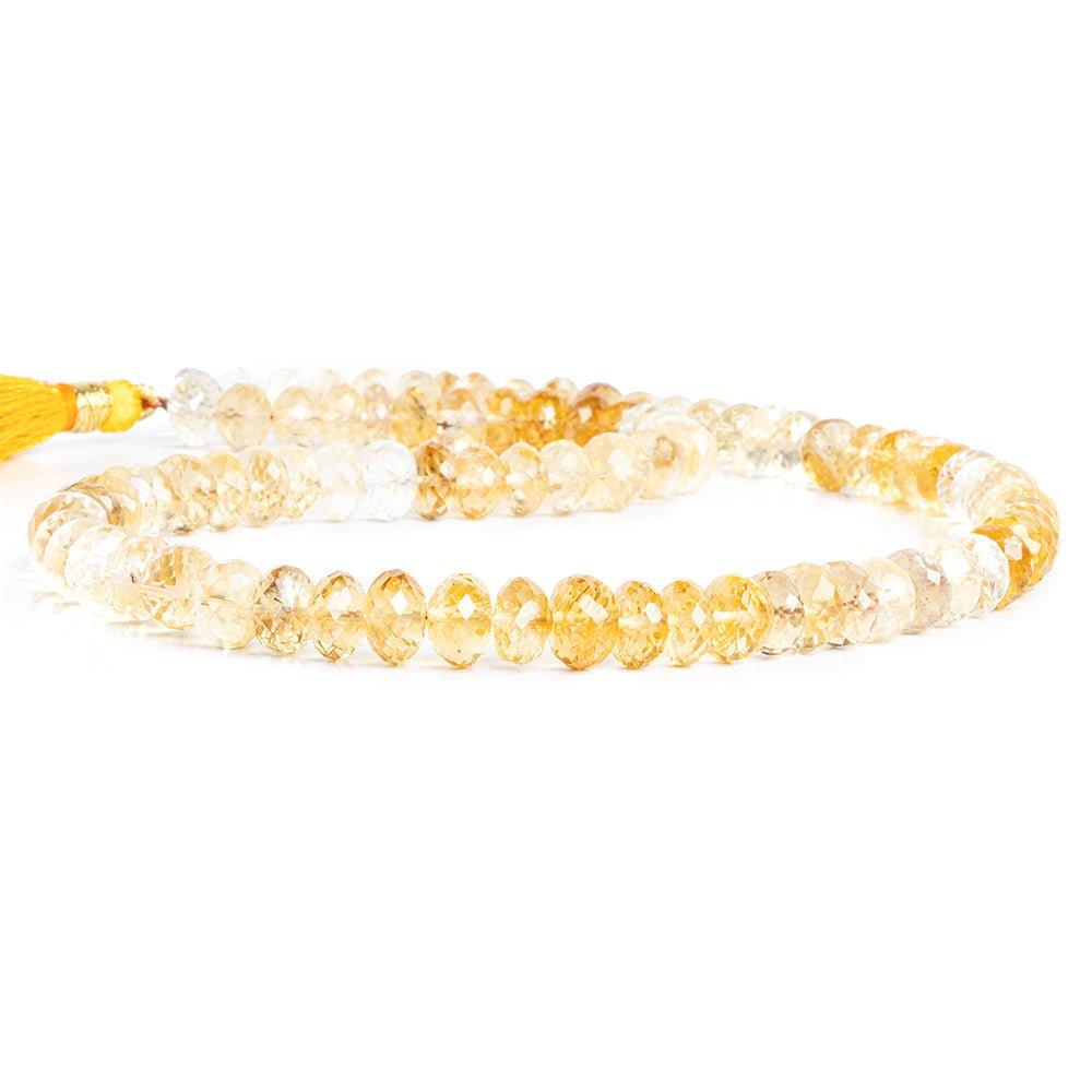 7mm Citrine Faceted Rondelle Beads 16 inch 89 pieces - The Bead Traders
