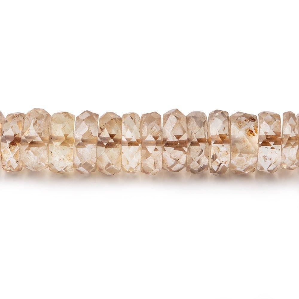 7mm Dark Champagne Quartz Faceted Heishis 8 inch 81 beads - The Bead Traders