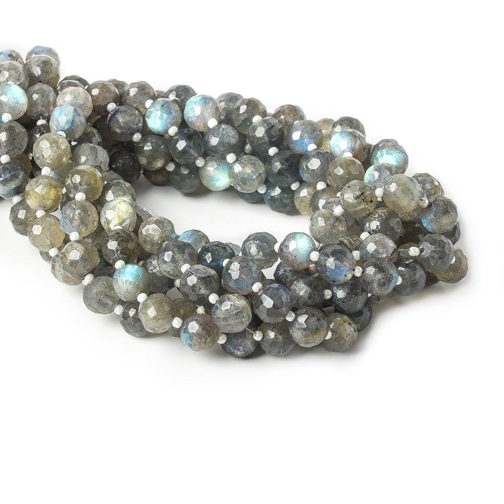7mm Labradorite faceted round beads 16 inch 50 pieces - The Bead Traders