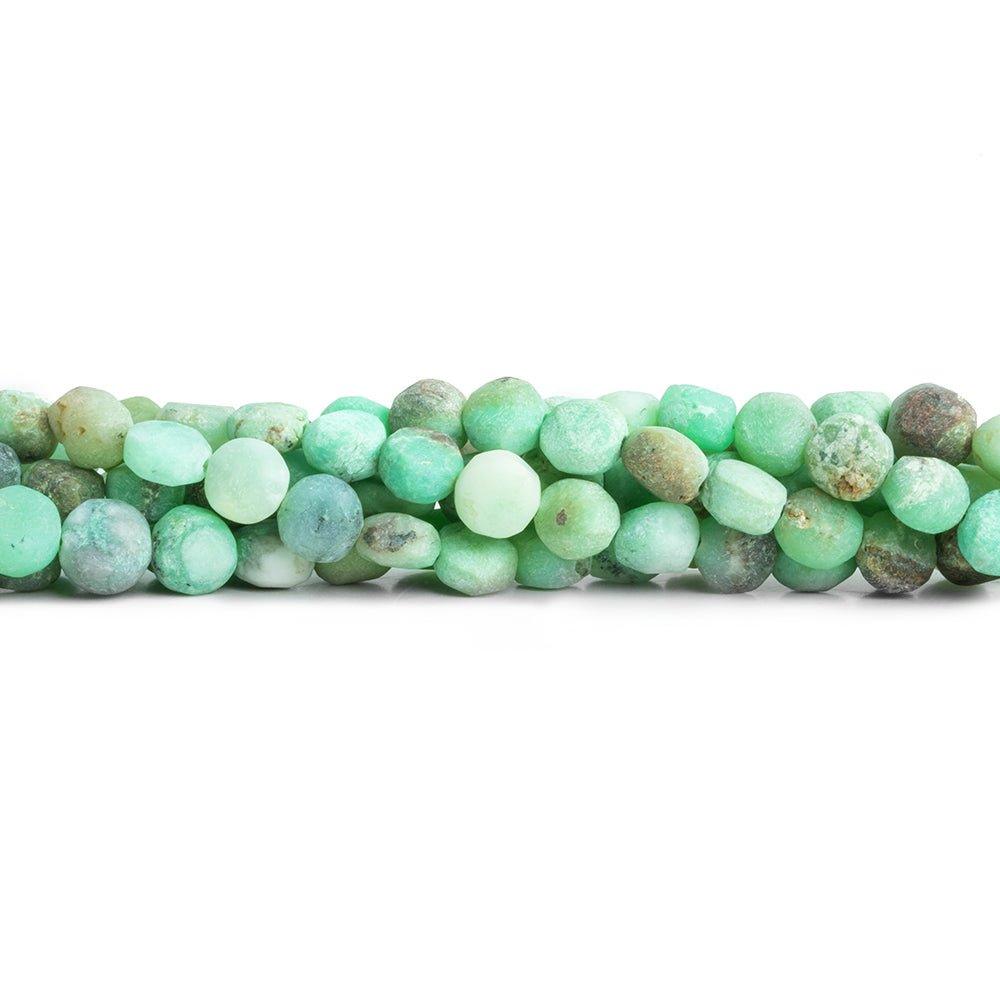 7mm Matte Chrysoprase Plain Coin Beads 8 inch 30 pieces - The Bead Traders