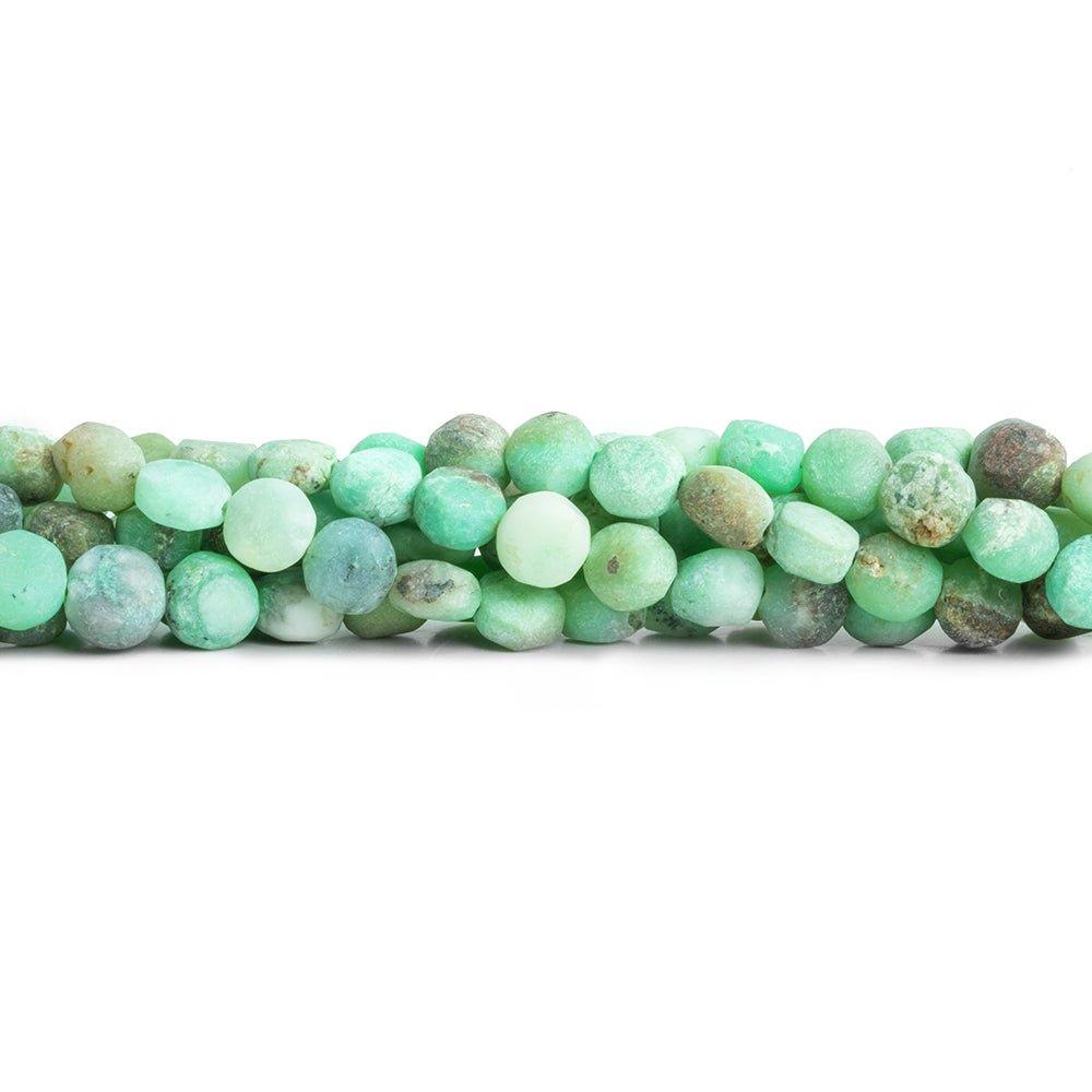 7mm Matte Chrysoprase Plain Coin Beads 8 inch 30 pieces - The Bead Traders