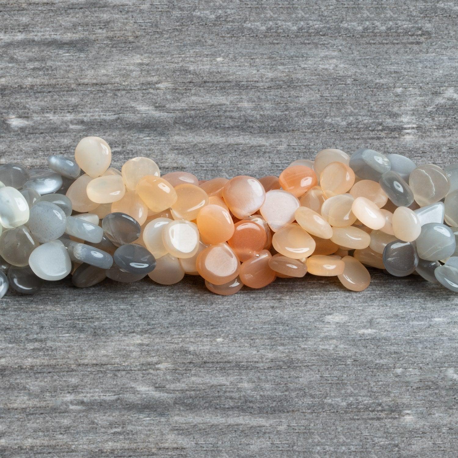7mm Multi Moonstone Plain Hearts 8 inch 55 beads - The Bead Traders