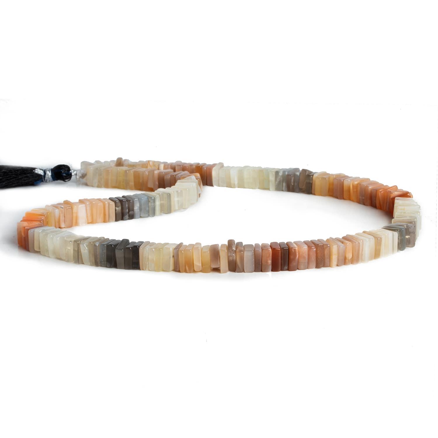 7mm Multi Moonstone Square Heishis 16 inch 170 pieces - The Bead Traders