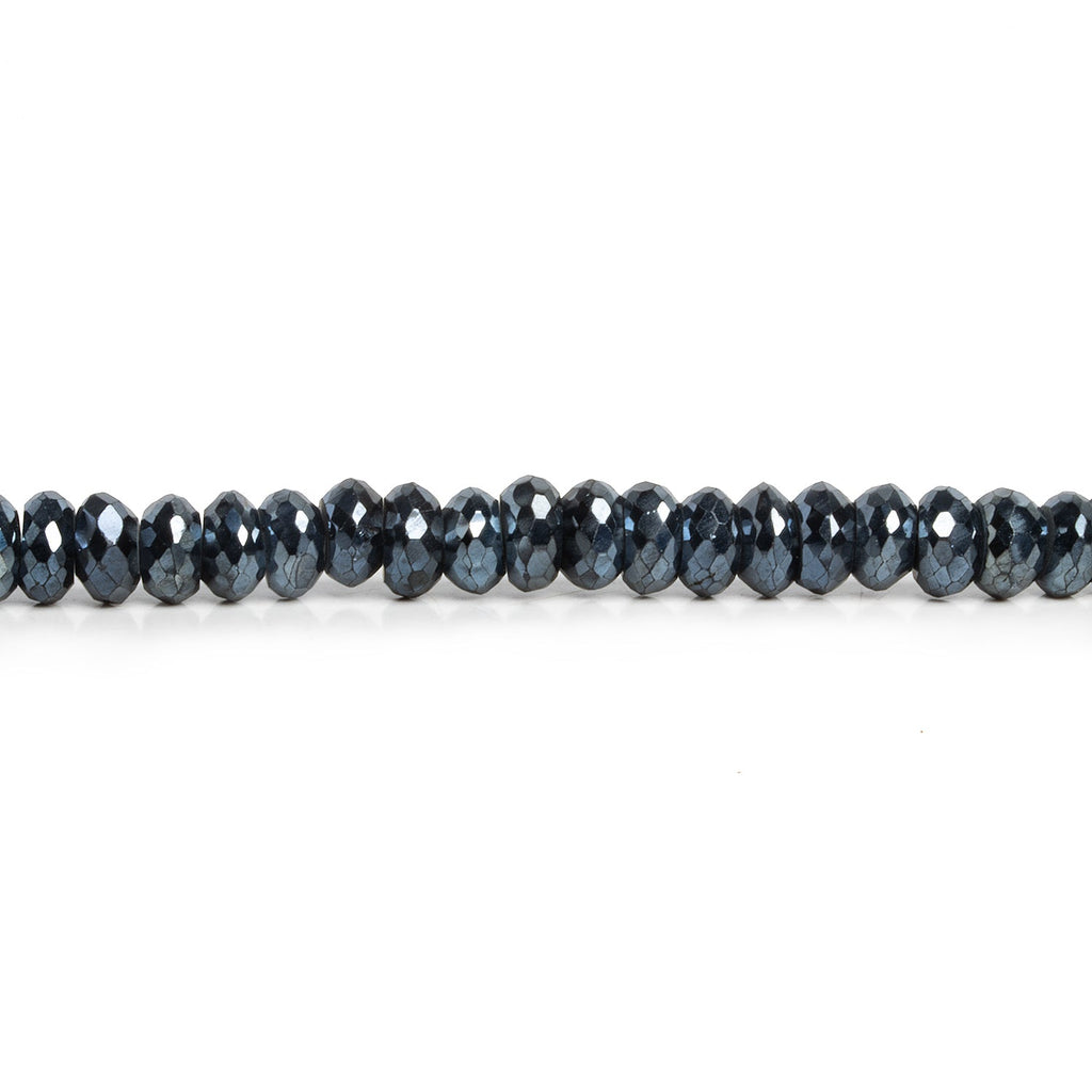 7mm Mystic Black Spinel Faceted Rondelles 7.5 inch 50 beads - The Bead Traders