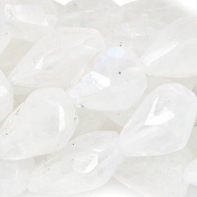 7mm Rainbow Moonstone Faceted Straight Drilled Teardrop Beads, 14 inch - The Bead Traders