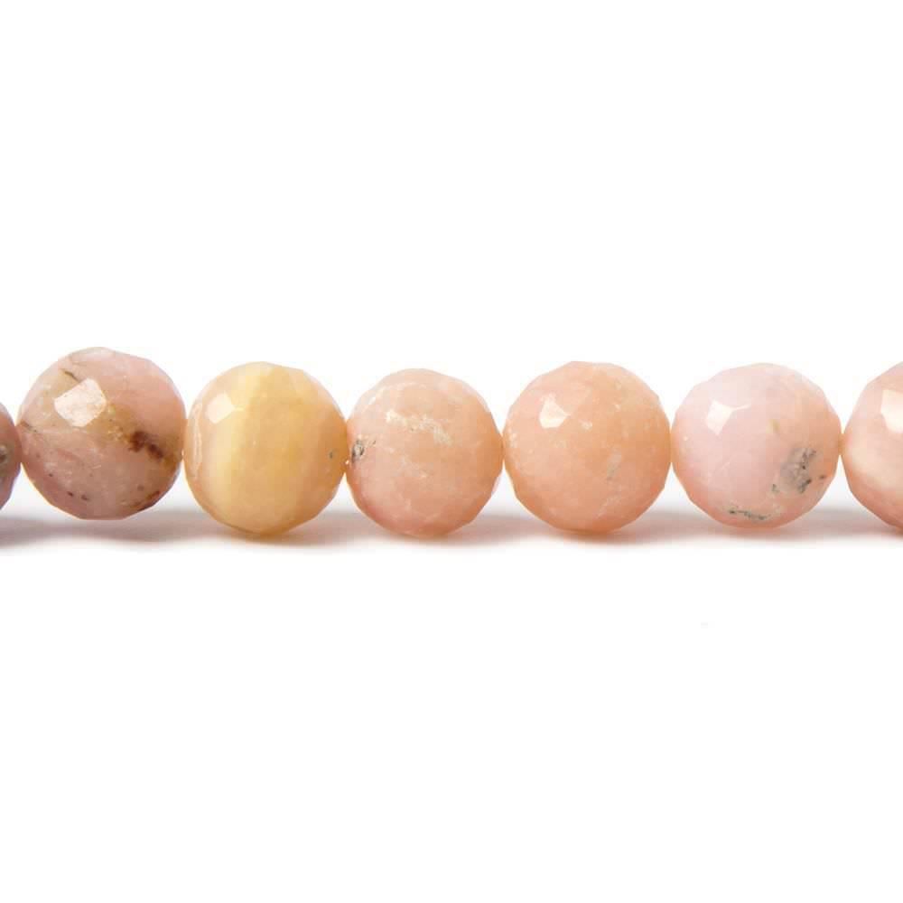 7mm Shaded Pink Peruvian Opal faceted round beads 7.5 inch 25 pieces - The Bead Traders