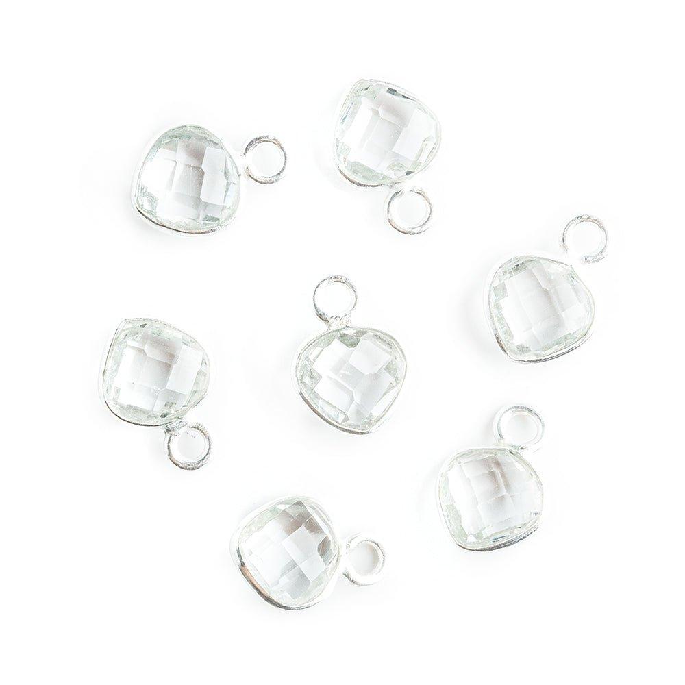 7mm Sterling Bezel Crystal Hydro Quartz Heart Pendants Set of 4 pieces - The Bead Traders