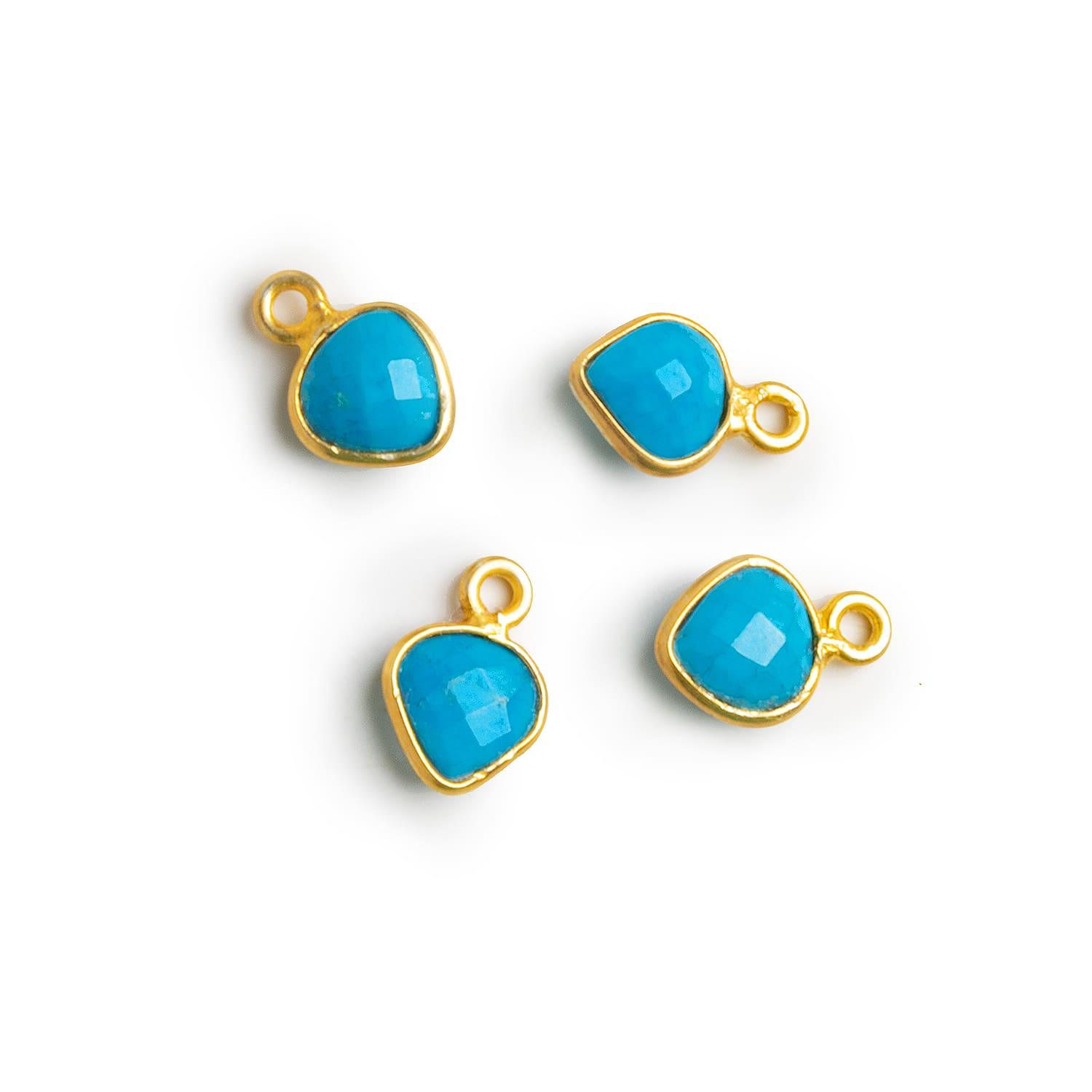7mm Vermeil Bezeled Howlite Heart Pendants Set of 4 pieces - The Bead Traders