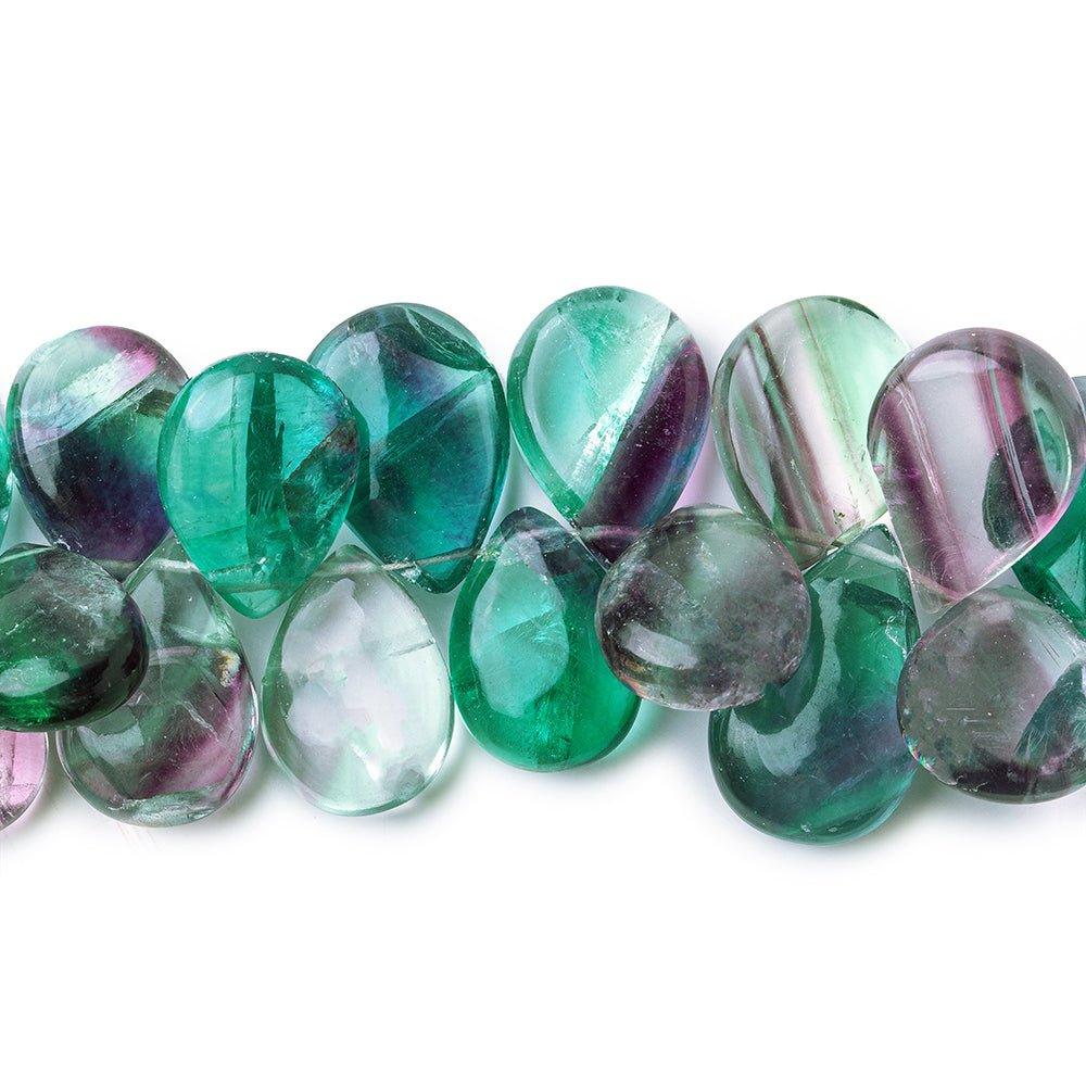 7x10mm-9x14mm Mint Green Fluorite Plain Pear Beads 18 inch 43 pieces - The Bead Traders