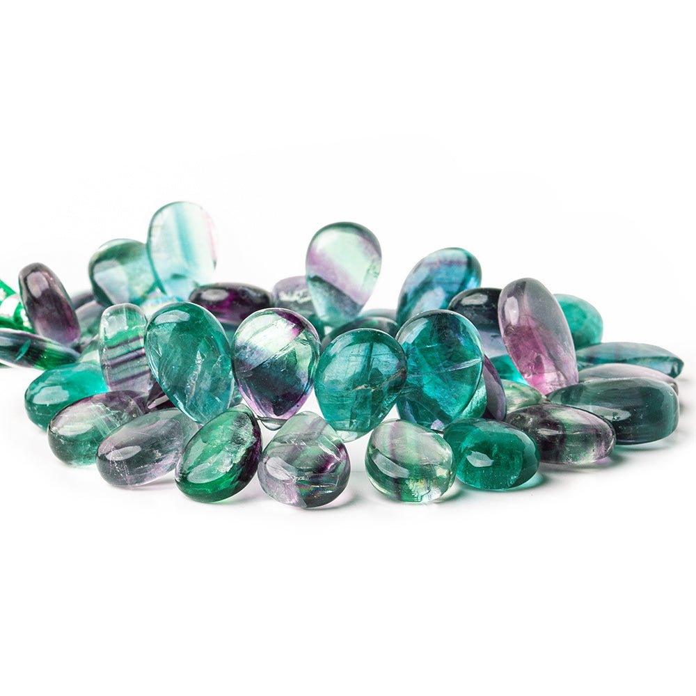 7x10mm-9x14mm Mint Green Fluorite Plain Pear Beads 18 inch 43 pieces - The Bead Traders
