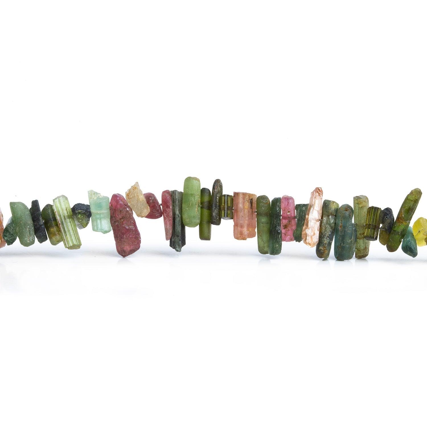 7x3mm Multicolor Tourmaline Natural Crystals 7.5 inch 80 beads - The Bead Traders