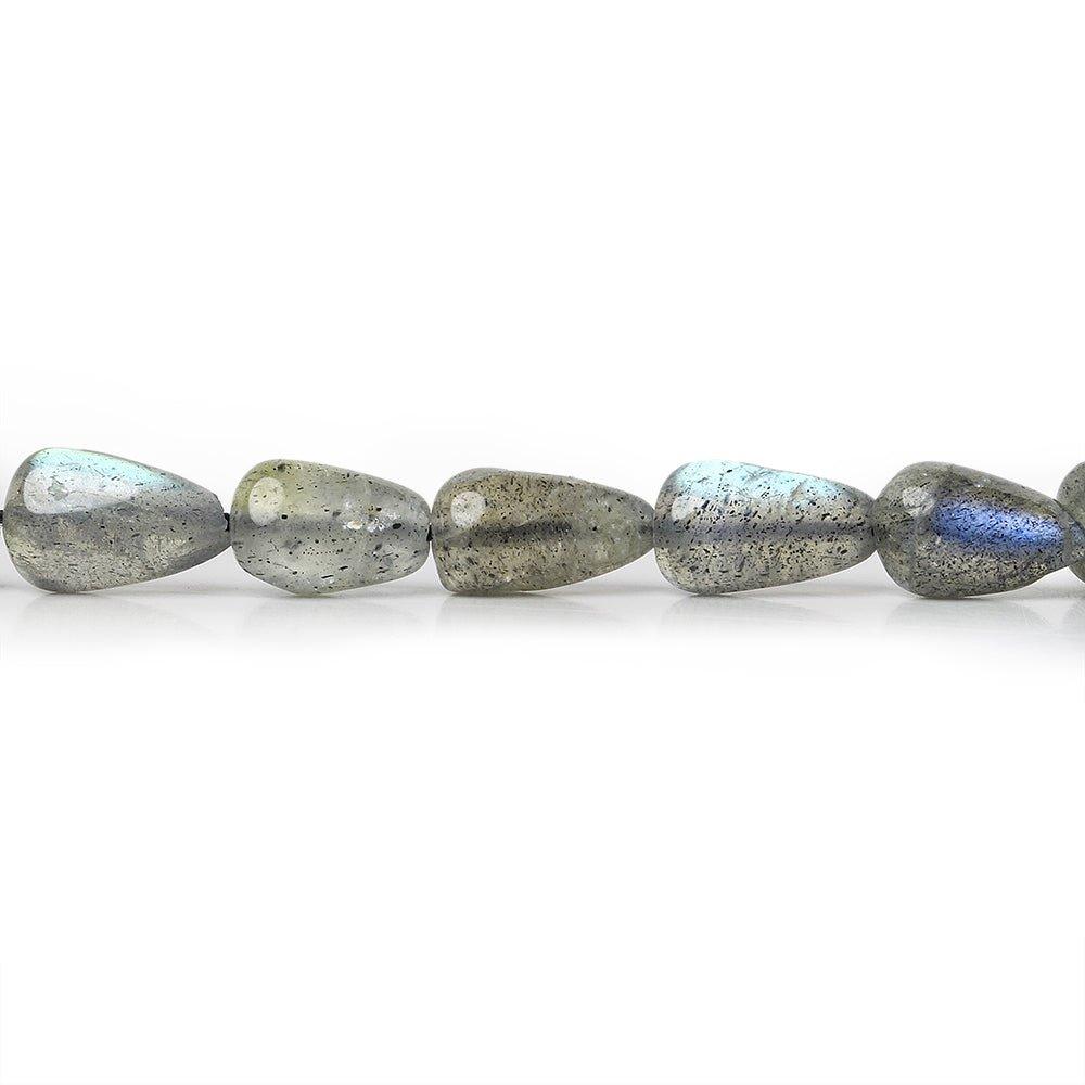 7x4-10x5mm Labradorite Plain Straight Drilled Teardrop Beads 14 inch 34 pieces - The Bead Traders