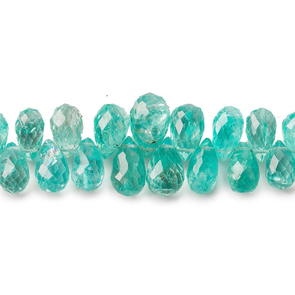 7x4-11x7mm Neon Apatite Faceted Tear Drop Briolettes 8 inches 68 pieces - The Bead Traders