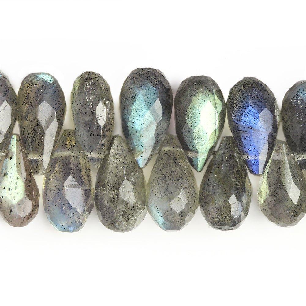 7x4-8x4mm Labradorite Faceted Teardrop Beads 8 inch 88 beads - The Bead Traders