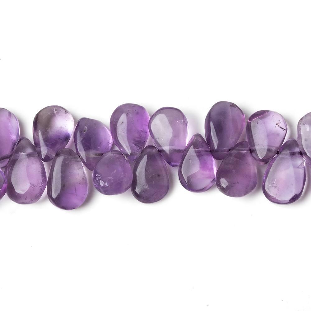 7x5-10x6mm Amethyst plain pear beads 14 inch 95 pieces - The Bead Traders