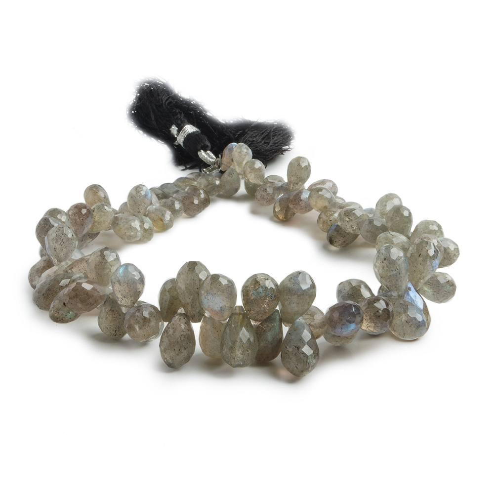7x5-10x6mm Labradorite faceted tear drop beads 8.5 inch 83 pieces - The Bead Traders