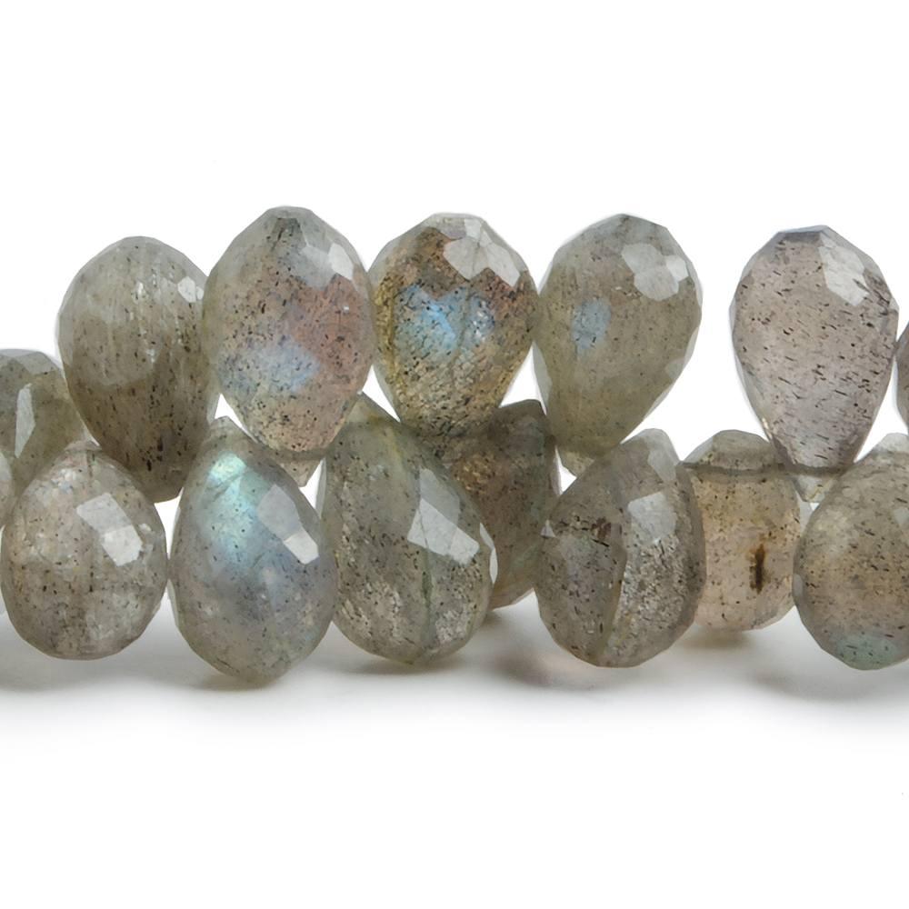 7x5-10x6mm Labradorite faceted tear drop beads 8.5 inch 83 pieces - The Bead Traders