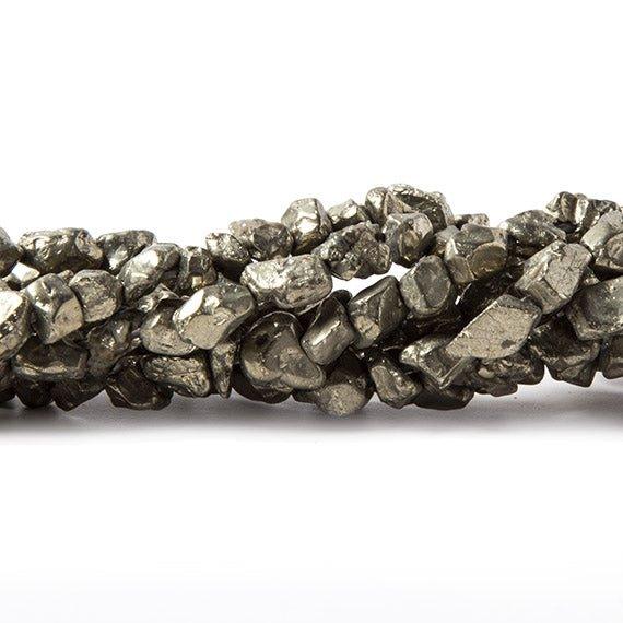 7x5-4x3mm Pyrite Tumbled Nugget Beads 15 inch 75 pieces - The Bead Traders