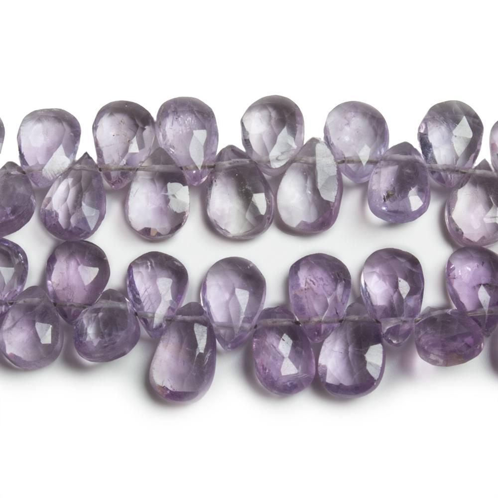 7x5-9x7mm Amethyst faceted pear beads 8 inch 57 pieces - The Bead Traders