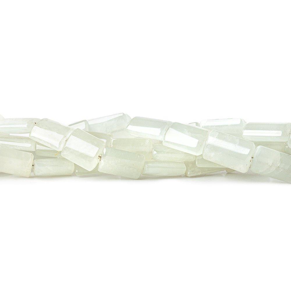7x5.5mm-12x7.5mm White Moonstone Plain Tube Beads 18 inch 45 pieces - The Bead Traders