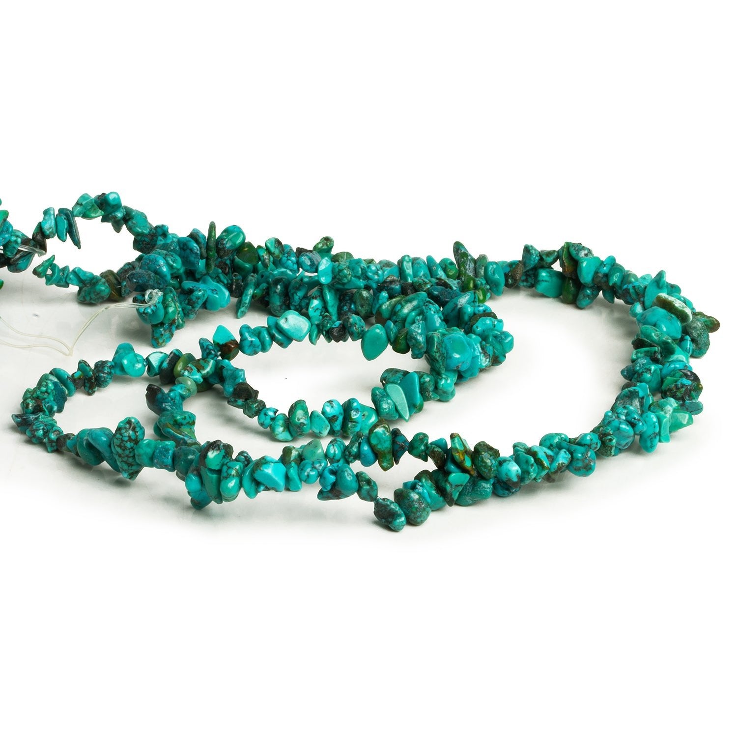 7x5mm Hubei Turquoise Chips 30 inch 300 beads - The Bead Traders