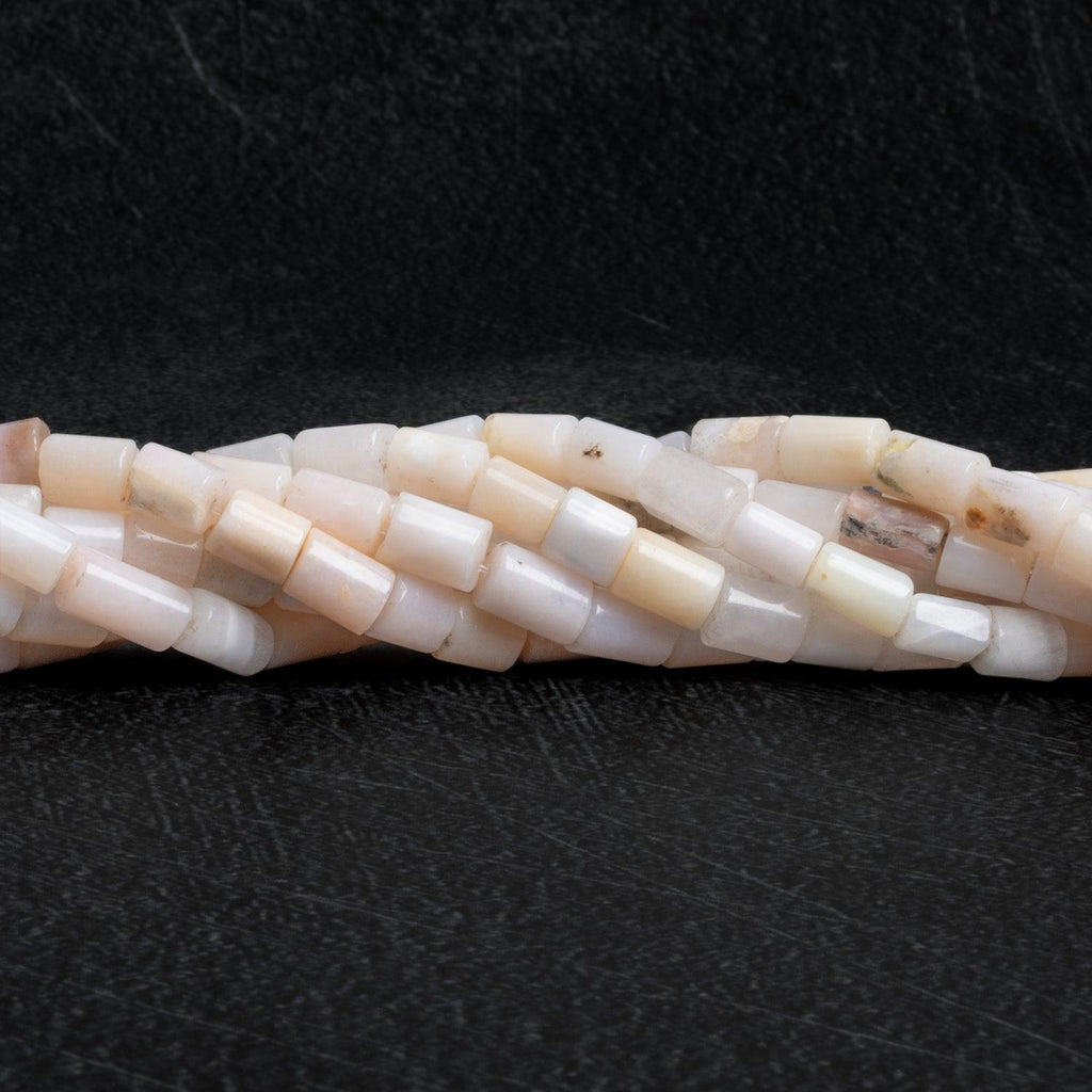 7x5mm Pink Peruvian Opal Tubes 15 inch 50 beads - The Bead Traders